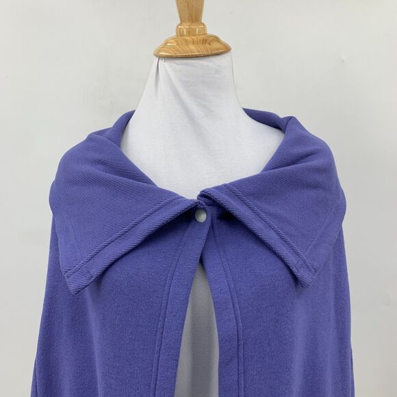 Zella Cape Cardigan Womens M Medium Drape Collar One Button Fleece Lined Cloak - Picture 3 of 11